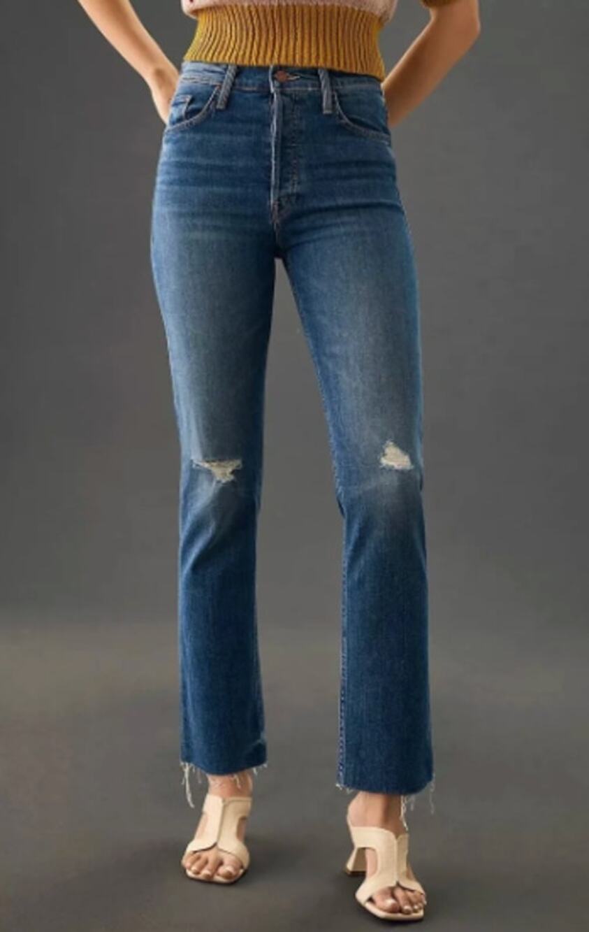 Mother The Tomcat Ankle Fray Jeans in Globe Trotter size 28